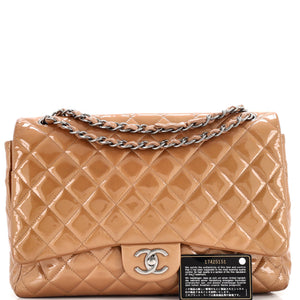 Classic Double Flap Bag Quilted Patent Maxi