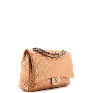 Classic Double Flap Bag Quilted Patent Maxi