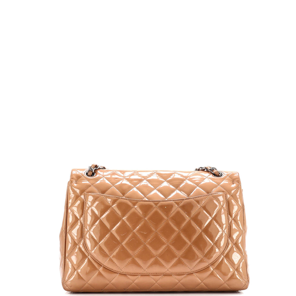 Classic Double Flap Bag Quilted Patent Maxi