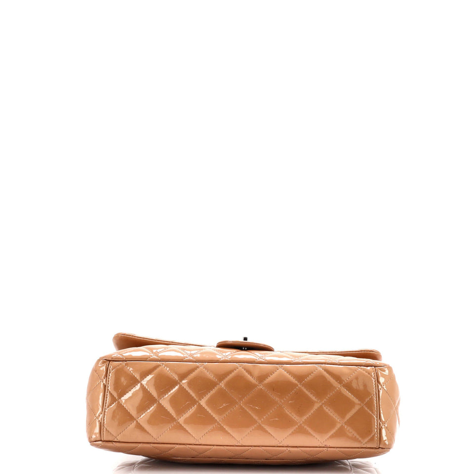 Classic Double Flap Bag Quilted Patent Maxi