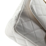 Fancy Jewel Chain Handle Flap Bag Quilted Lambskin Medium