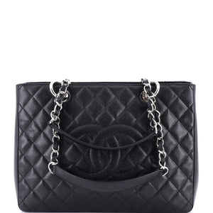 Grand Shopping Tote Quilted Caviar