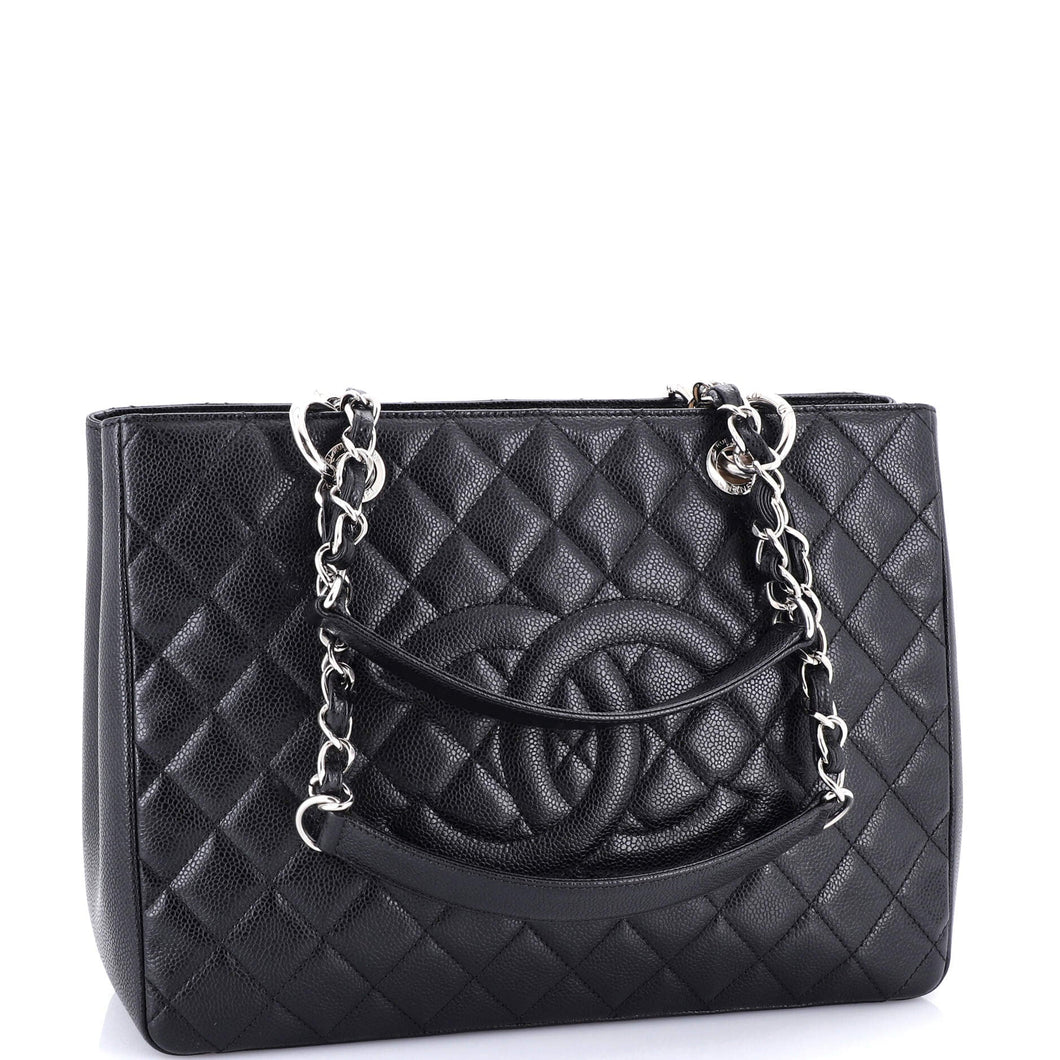 Grand Shopping Tote Quilted Caviar