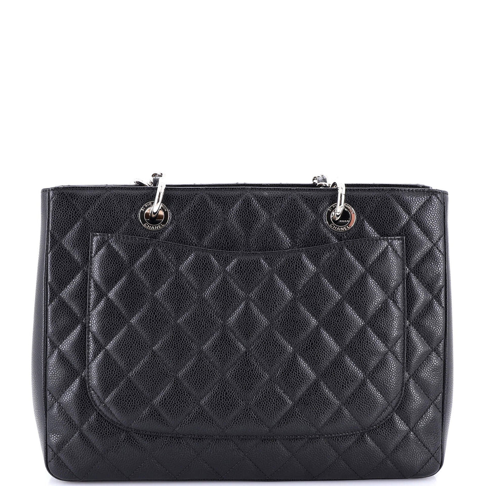 Grand Shopping Tote Quilted Caviar