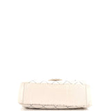 Double Stitch Flap Bag Quilted Glazed Calfskin Large