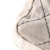 Double Stitch Flap Bag Quilted Glazed Calfskin Large