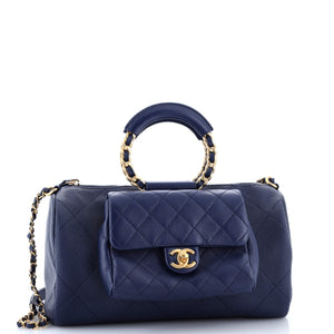 In The Loop Bowling Bag Quilted Caviar and Lambskin Small