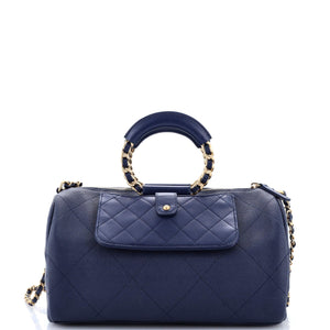 In The Loop Bowling Bag Quilted Caviar and Lambskin Small