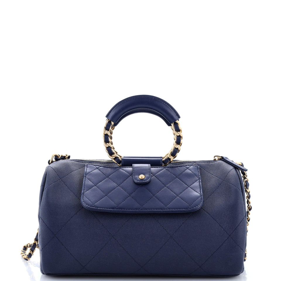 In The Loop Bowling Bag Quilted Caviar and Lambskin Small
