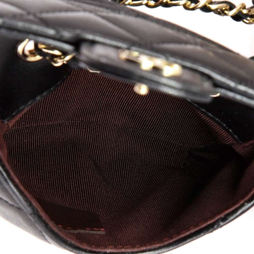 Classic Flap Chain Belt Bag Quilted Caviar Mini