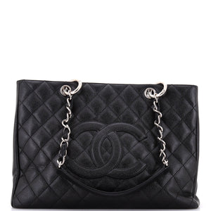 Grand Shopping Tote Quilted Caviar