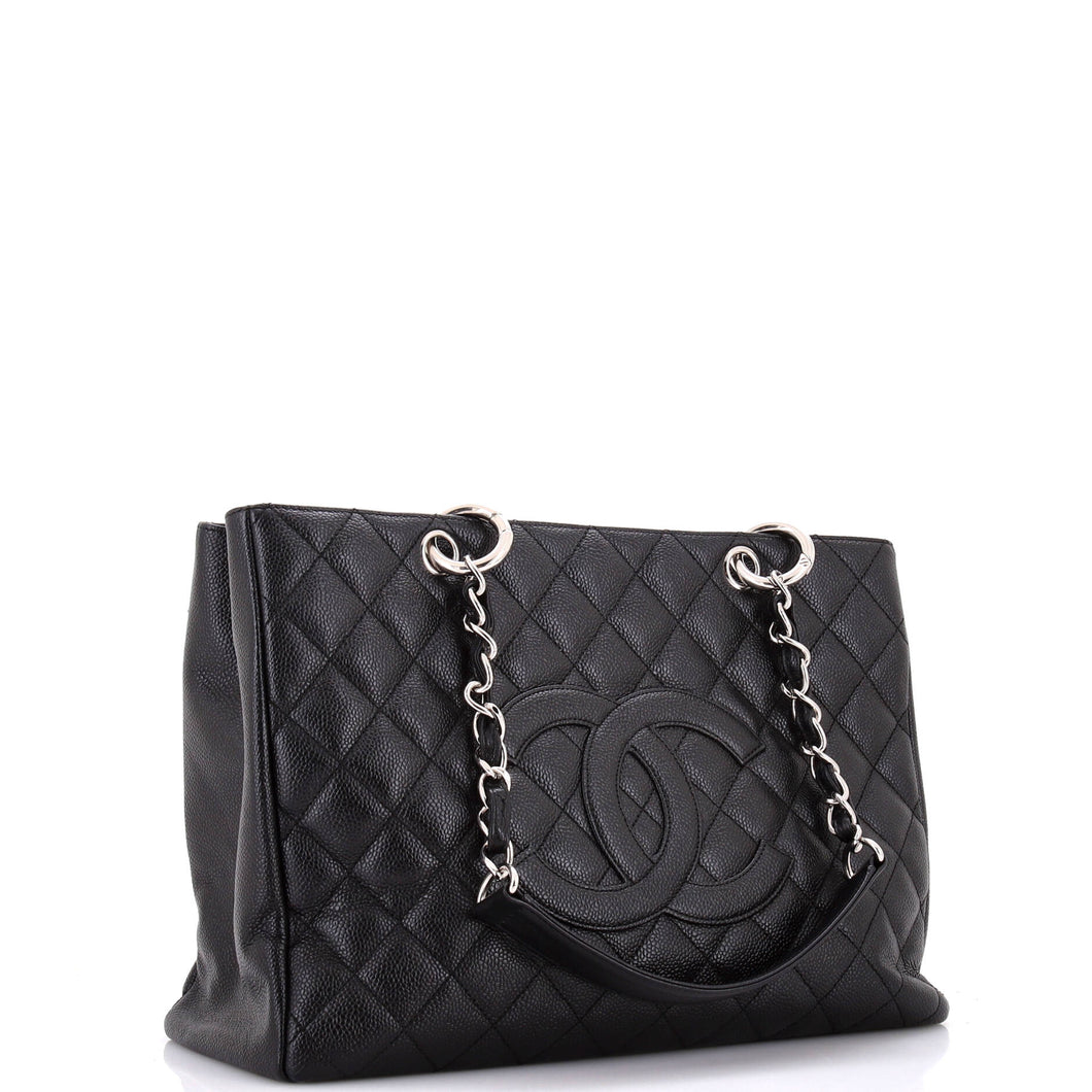 Grand Shopping Tote Quilted Caviar