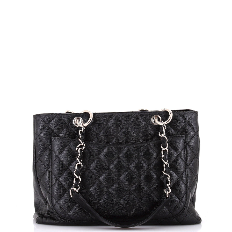Grand Shopping Tote Quilted Caviar