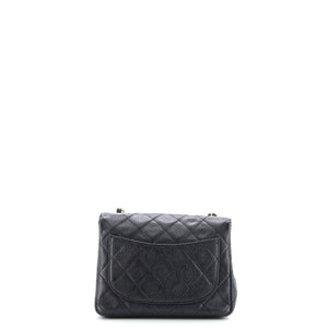 Vintage Square Classic Single Flap Bag Quilted Caviar Mini