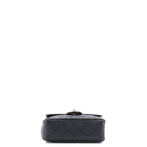 Vintage Square Classic Single Flap Bag Quilted Caviar Mini