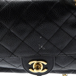 Vintage Square Classic Single Flap Bag Quilted Caviar Mini