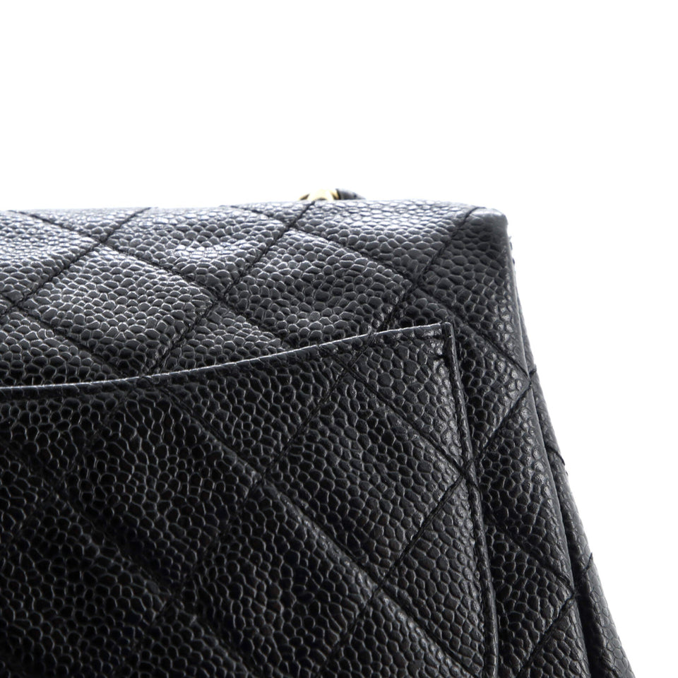 Vintage Square Classic Single Flap Bag Quilted Caviar Mini