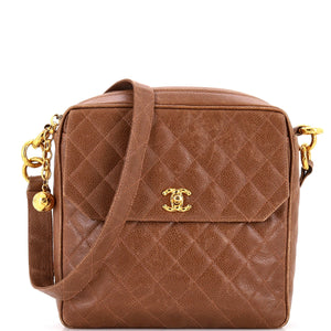 Vintage Front Pocket Camera Bag Quilted Caviar Small