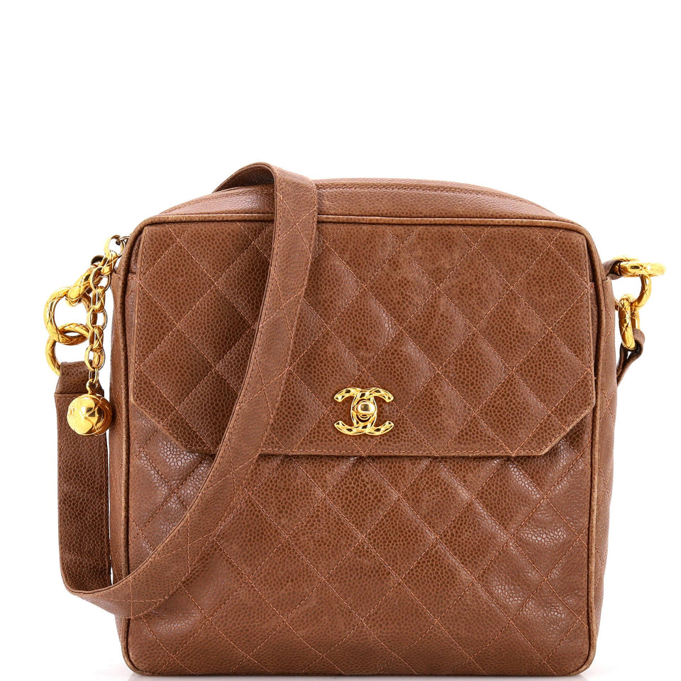 Vintage Front Pocket Camera Bag Quilted Caviar Small