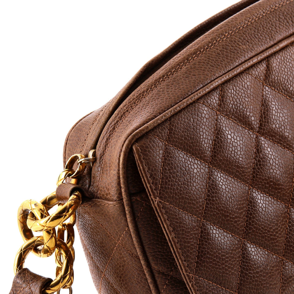 Vintage Front Pocket Camera Bag Quilted Caviar Small