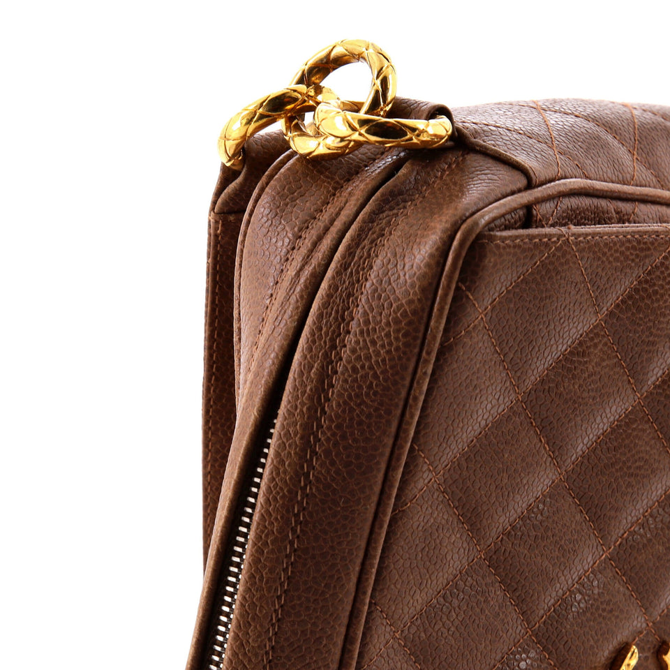 Vintage Front Pocket Camera Bag Quilted Caviar Small