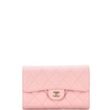 Trifold Classic Flap Wallet Quilted Caviar Medium