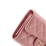 Trifold Classic Flap Wallet Quilted Caviar Medium