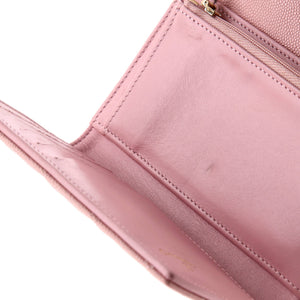 Trifold Classic Flap Wallet Quilted Caviar Medium