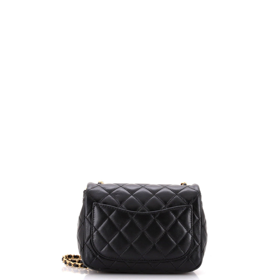 Pearl Crush Square Flap Bag Quilted Lambskin Mini