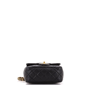 Pearl Crush Square Flap Bag Quilted Lambskin Mini