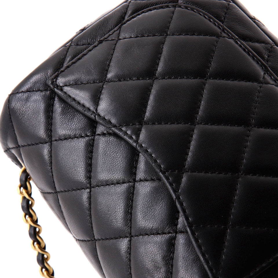 Pearl Crush Square Flap Bag Quilted Lambskin Mini