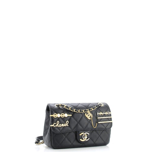 Coco Clips Flap Bag Embellished Quilted Lambskin Small