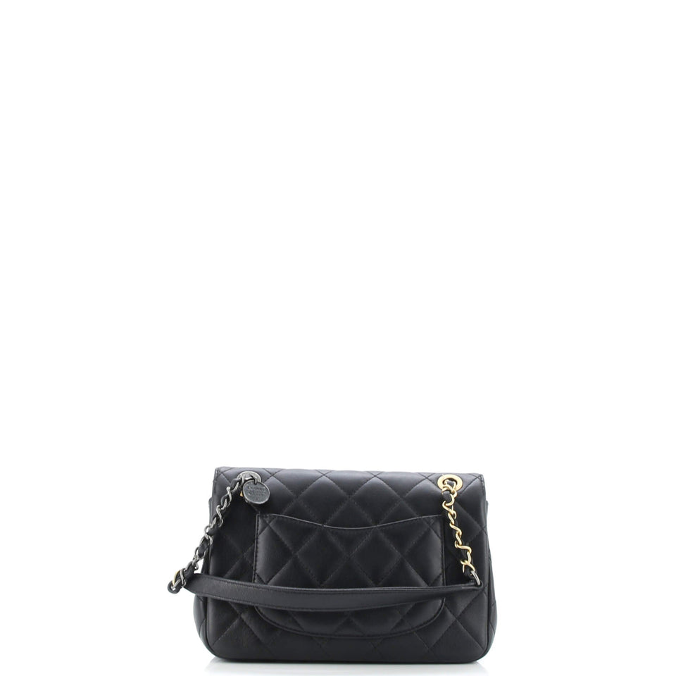 Coco Clips Flap Bag Embellished Quilted Lambskin Small