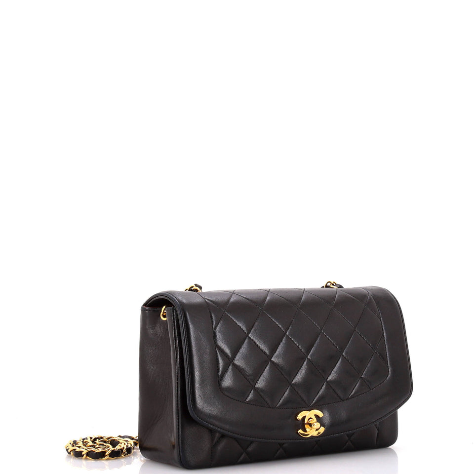 Vintage Diana Flap Bag Quilted Lambskin Medium