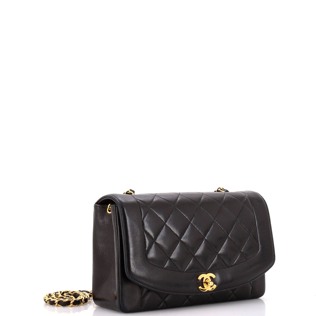 Vintage Diana Flap Bag Quilted Lambskin Medium