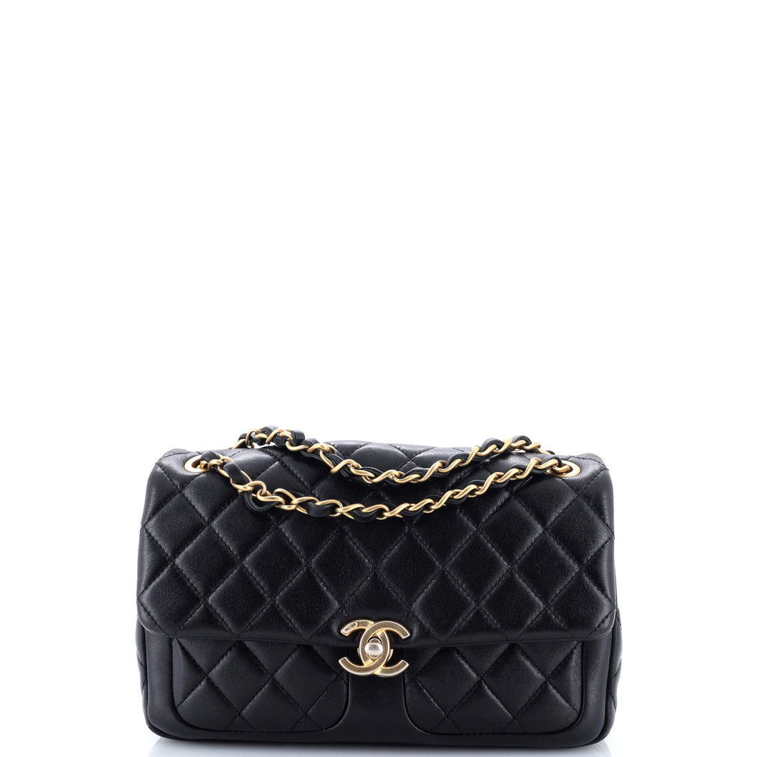 Daily Friend Flap Bag Quilted Lambskin Small