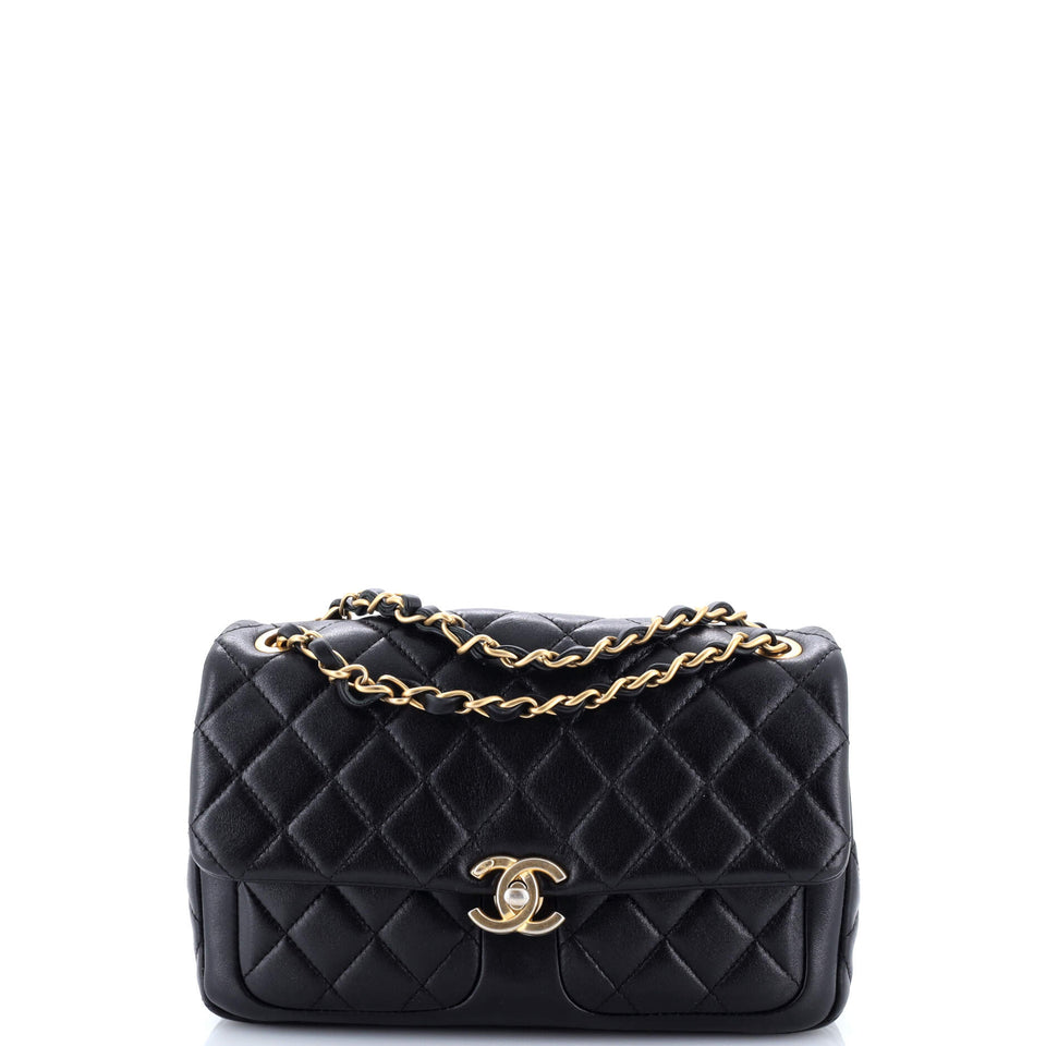 Daily Friend Flap Bag Quilted Lambskin Small