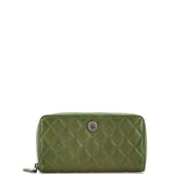 CC Medallion Zip Wallet Quilted Caviar Long