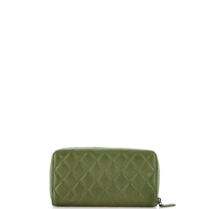 CC Medallion Zip Wallet Quilted Caviar Long