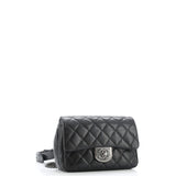 Double Carry Chain Waist Bag Quilted Goatskin Small