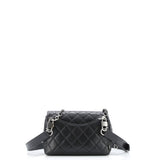 Double Carry Chain Waist Bag Quilted Goatskin Small
