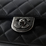 Double Carry Chain Waist Bag Quilted Goatskin Small