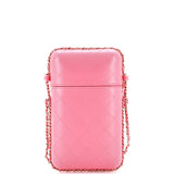 Chain Around Phone Holder Box Crossbody Quilted Lambskin