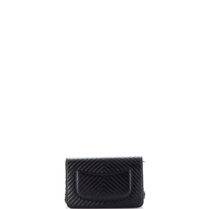 So Black Wallet on Chain Chevron Lambskin