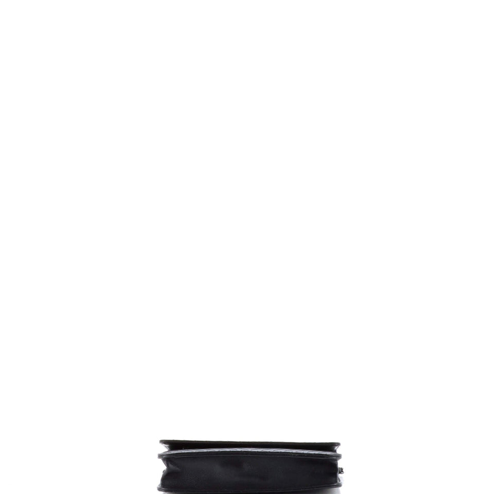 So Black Wallet on Chain Chevron Lambskin
