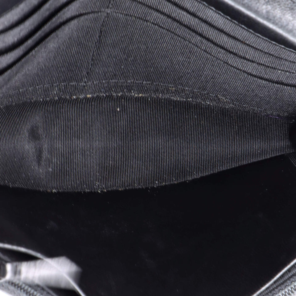 So Black Wallet on Chain Chevron Lambskin