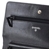 So Black Wallet on Chain Chevron Lambskin