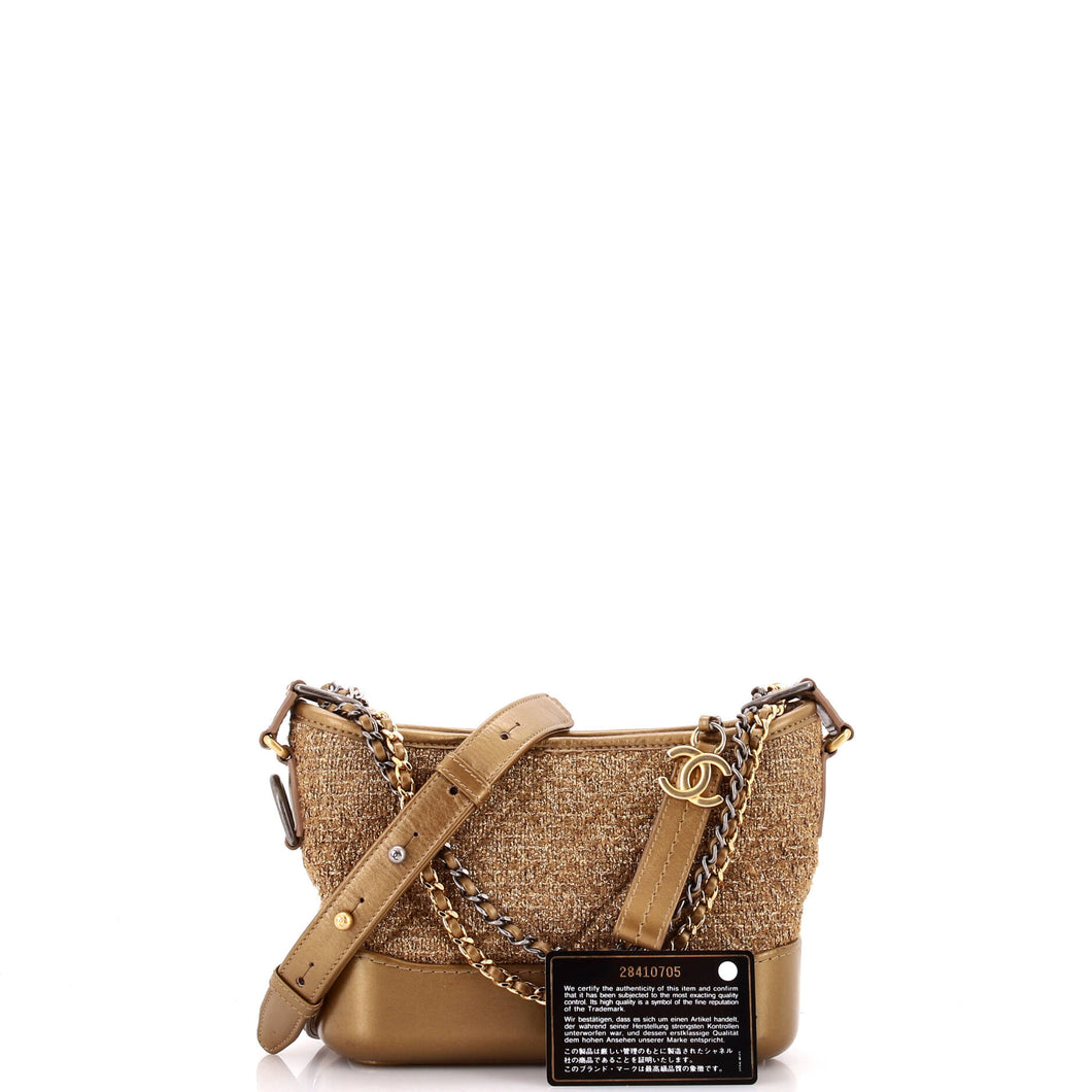 Gabrielle Hobo Quilted Tweed and Calfskin Small