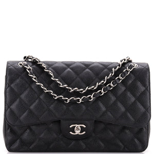 Classic Double Flap Bag Quilted Caviar Jumbo