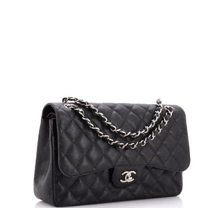 Classic Double Flap Bag Quilted Caviar Jumbo